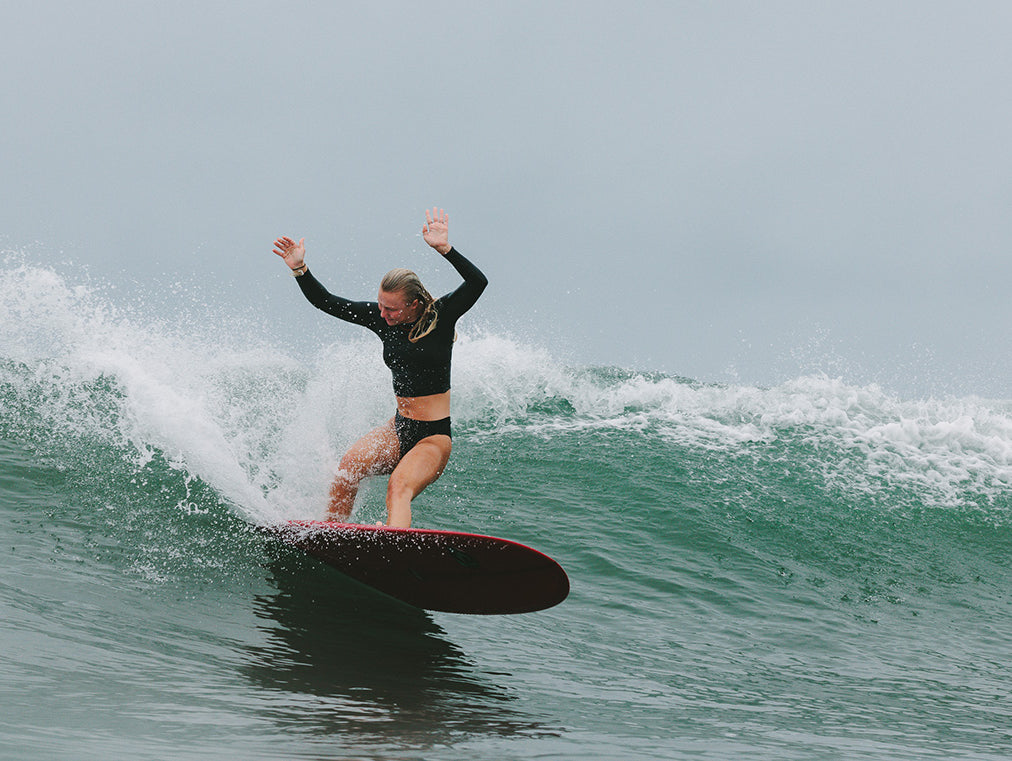 Delilah Hutchins long boarding in Nosara Costa Rica