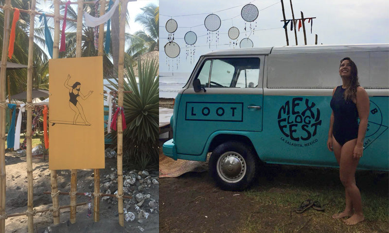 Gaby at the Mexilog Fest in Playa La Saladita Mexico