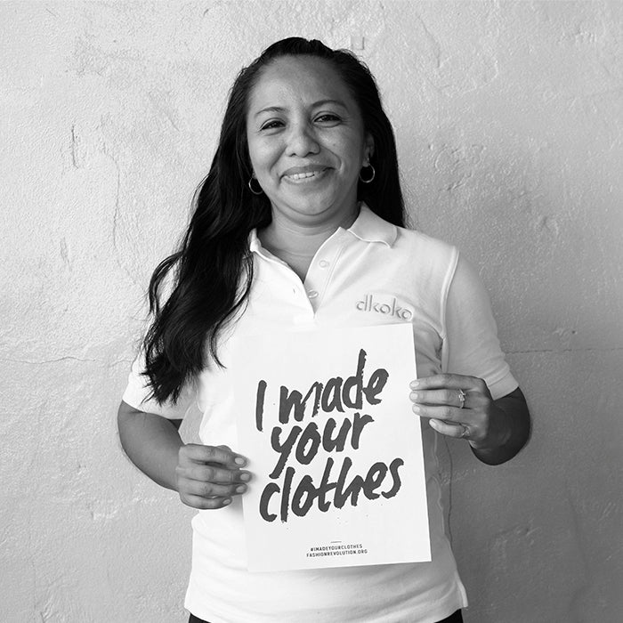 Antonia one of the workers who sews Dkoko sustainable swimwear.