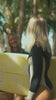 Chicas in Hermosa, Costa Rica surfing wearing their Pacific One Piece long sleeve surf suit.